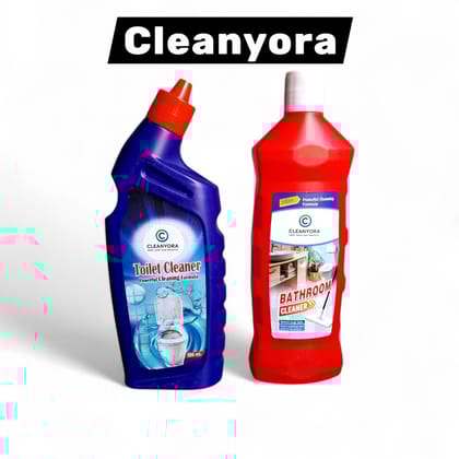 Cleanyora Toilet Cleaner & Bathroom Cleaner Combo, 500ml Each, Powerful Cleaning Formula