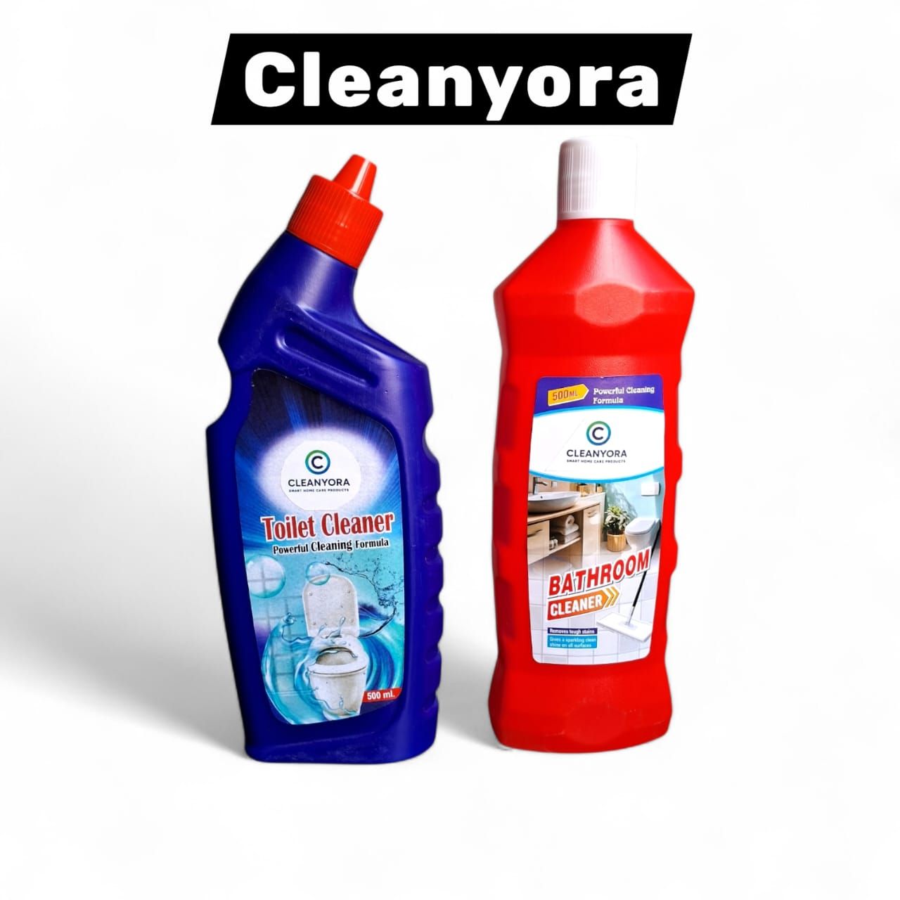 Cleanyora Toilet Cleaner & Bathroom Cleaner Combo, 500ml Each, Powerful Cleaning Formula