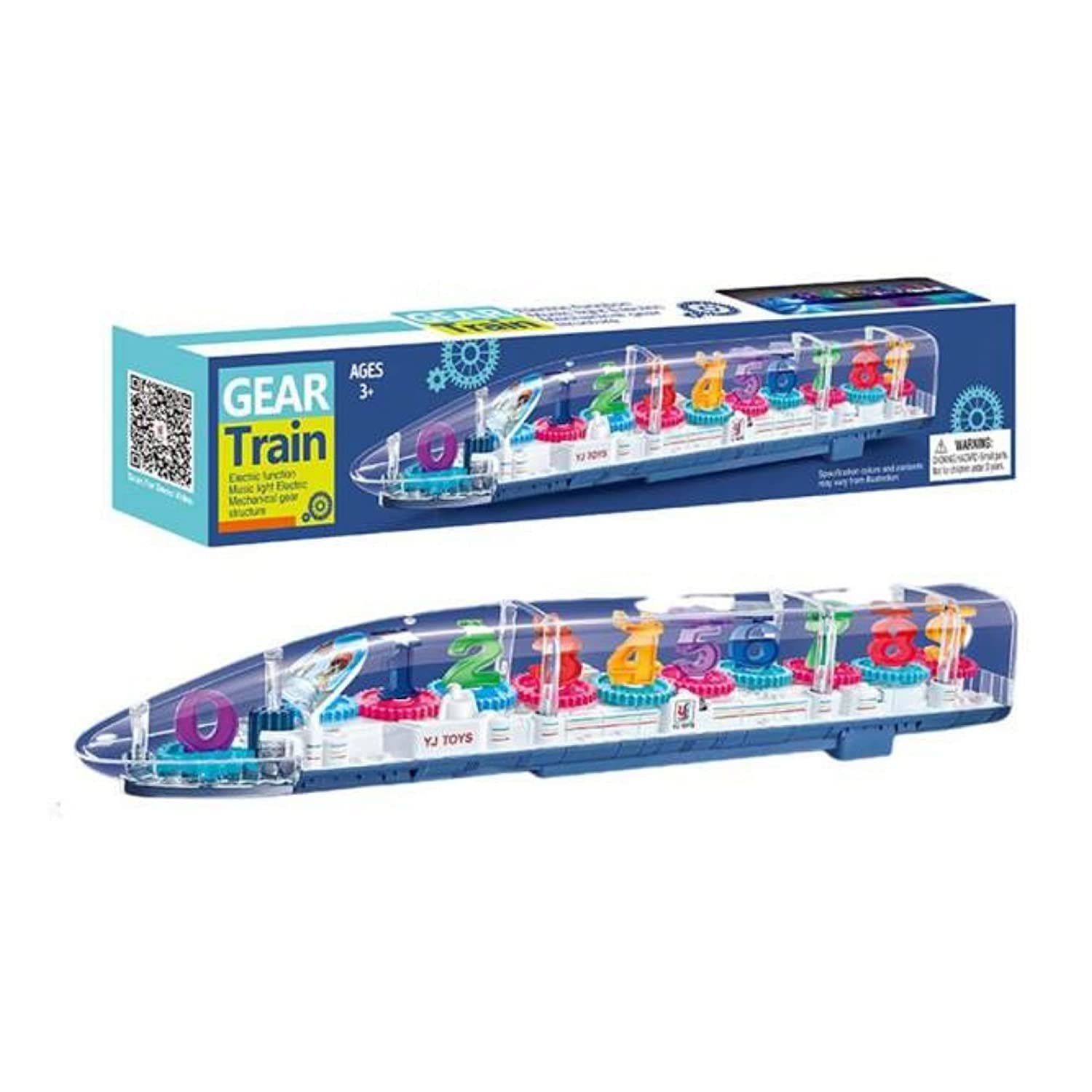 KTRS Enterprise Light Music Transparent Train Color Light Music Transparent Gear Train Toy Color Gear Electric Children's Toy High-Speed Railway