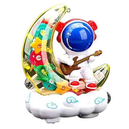KTRS Enterprise Electric Gear Mechanical Moon Astronaut Shape Smart Gear Toy with Light and Music Mechanical Gear Pet Astronaut-Shape Interactive Toy