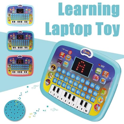 Kids Learning Educational Computer Laptop with Piano & LED Screen | Musical Toy Tablet with Fun Activities for Toddlers & Kids (1–6 Years, Multicolor)