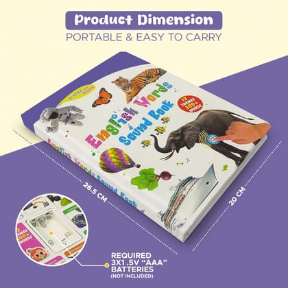  English Words Sound Book for Kids and Children, Interactive Talking Early Learning