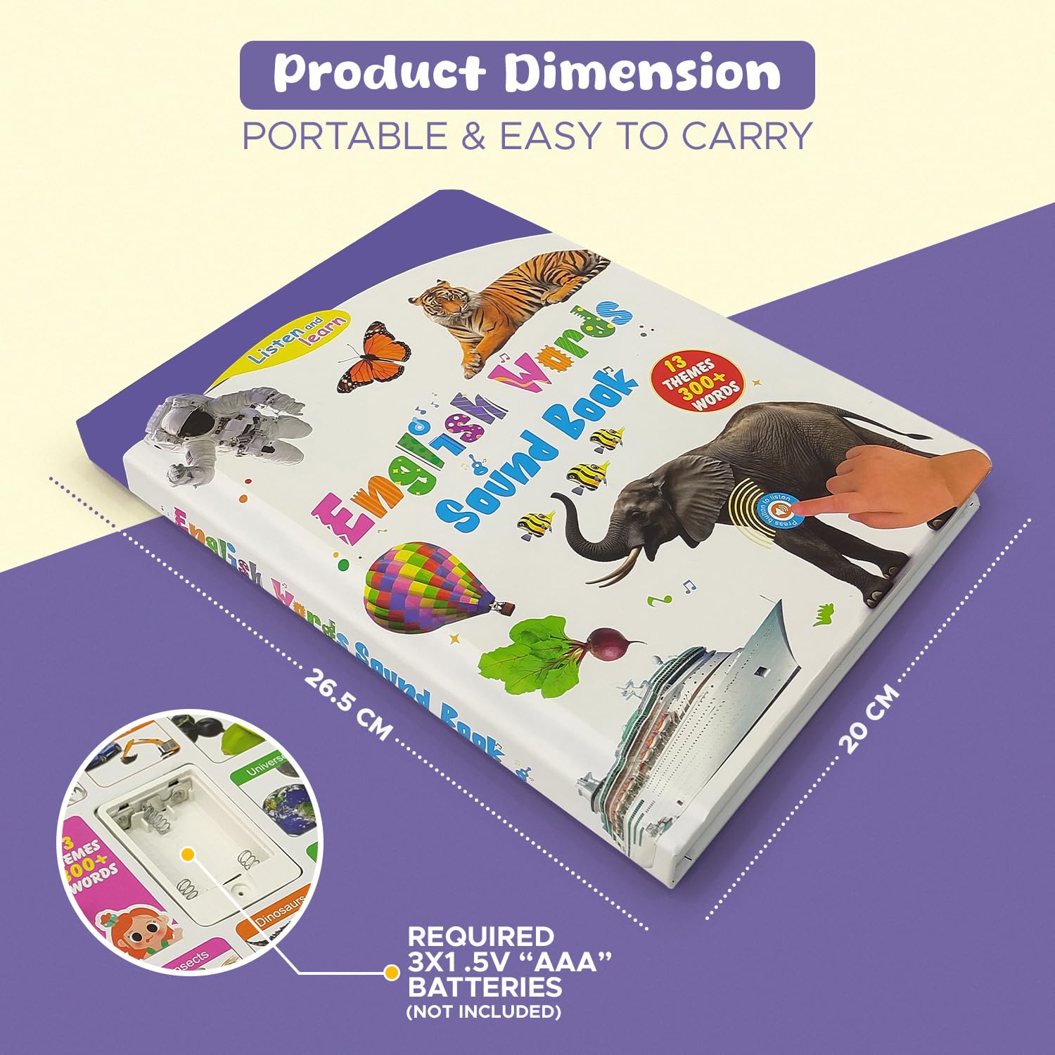  English Words Sound Book for Kids and Children, Interactive Talking Early Learning