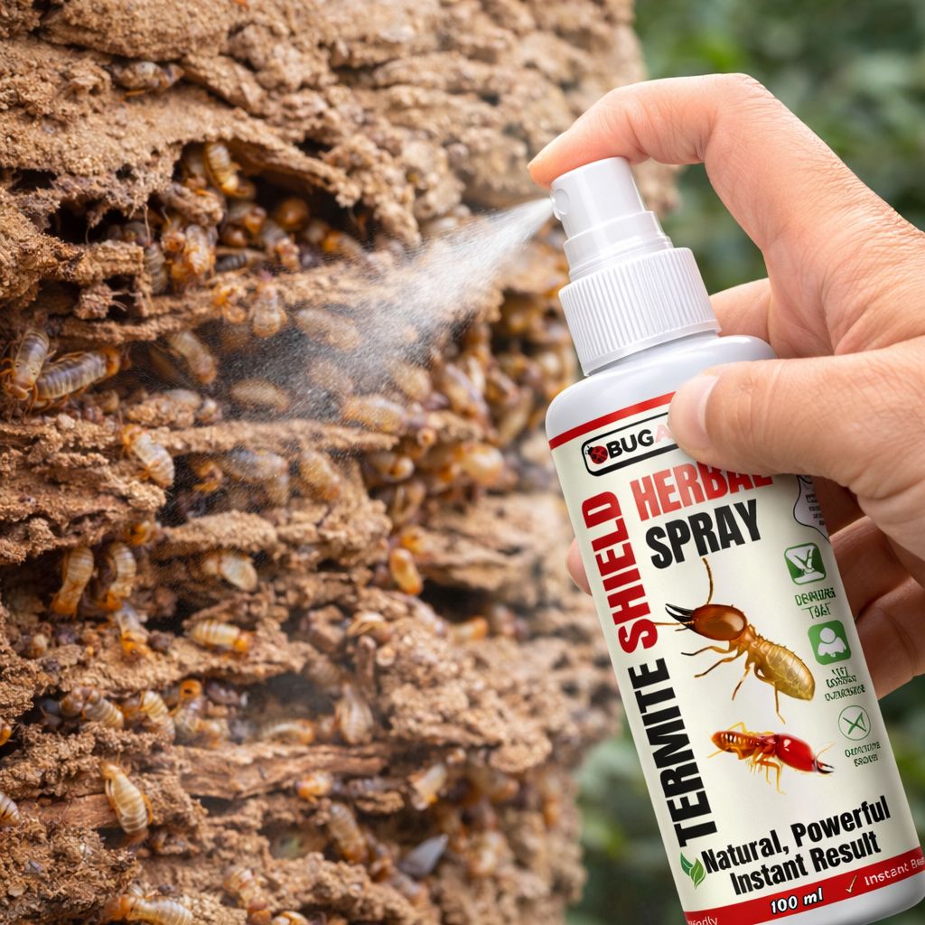 Bug Away Termite Shield Extra Strong Fast Action Eco Friendly Natural Termite Treatment Spray 100 ML (Pack Of 1) - Fresheners and Repellents | Buy online on ZillyBuy