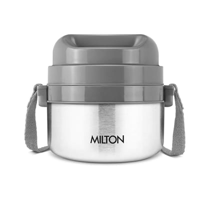 Milton Glint 2 Thermosteel Insulated Stainless Steel Tiffin Box, 600 ml, Steel Plain