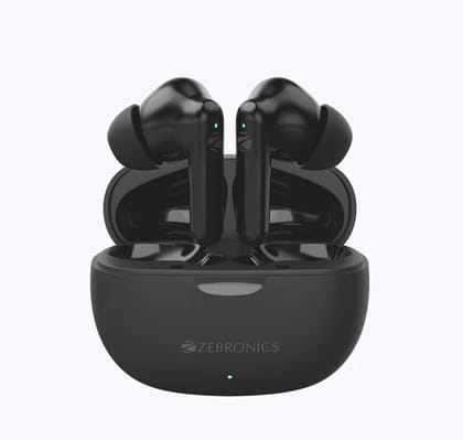 ZEBRONICS Beetles in Ear Wireless Earbuds, Bluetooth v5.4, 22* Hours Backup, Environmental Noise Cancellation, Gaming Mode, Touch Control, Voice Assistant Support (Black)