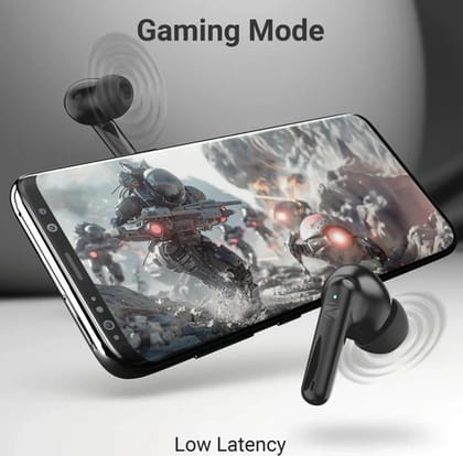 ZEBRONICS Beetles in Ear Wireless Earbuds, Bluetooth v5.4, 22* Hours Backup, Environmental Noise Cancellation, Gaming Mode, Touch Control, Voice Assistant Support (Black)