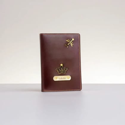 Dark Brown Customized Passport Cover