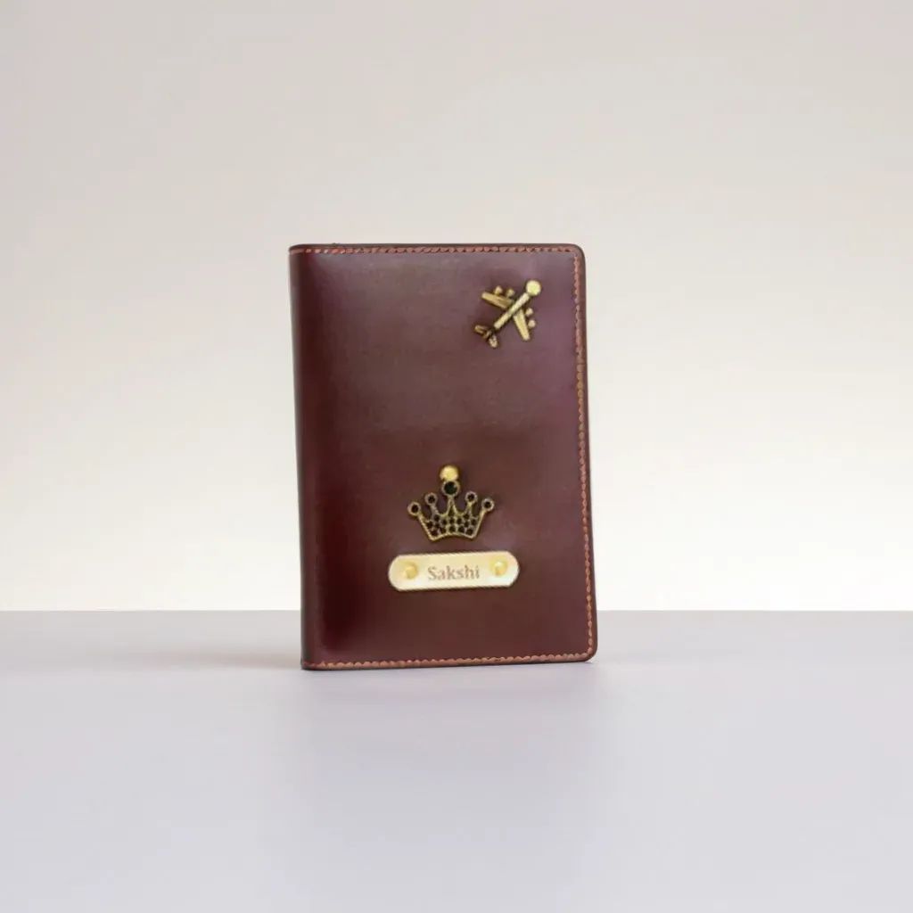 Dark Brown Customized Passport Cover