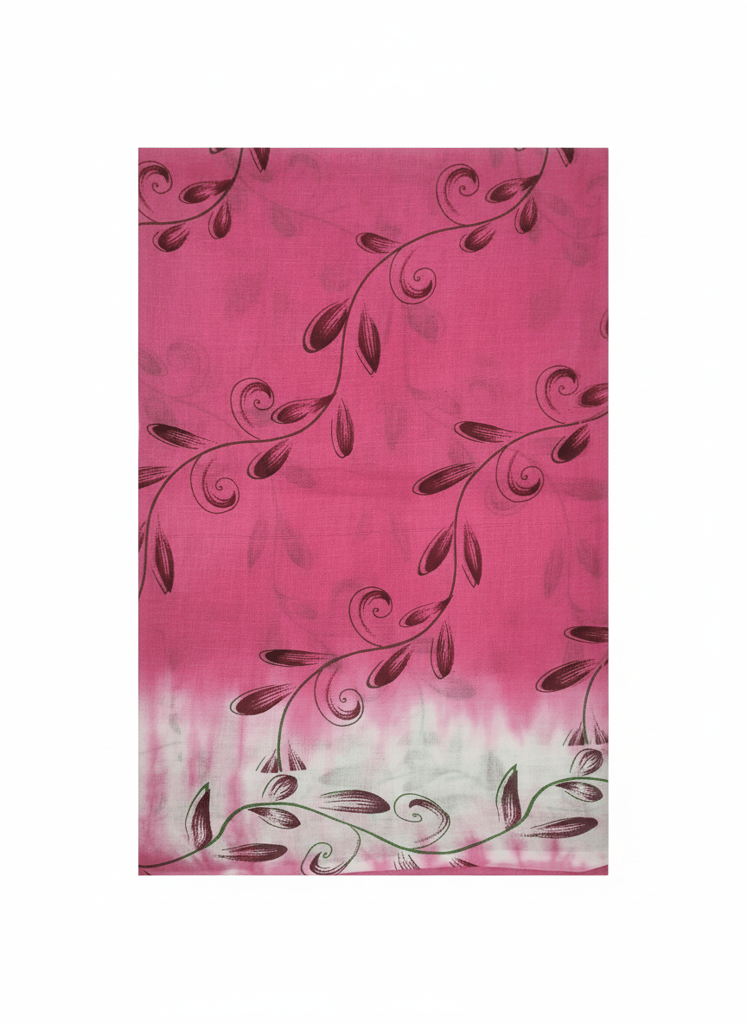 Pink Floral Print cotton saree - Sarees | Buy online on ZillyBuy