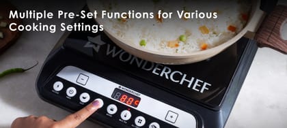 Wonderchef Renewed Power 1400W Induction Cooktop | 11 Preset Functions 