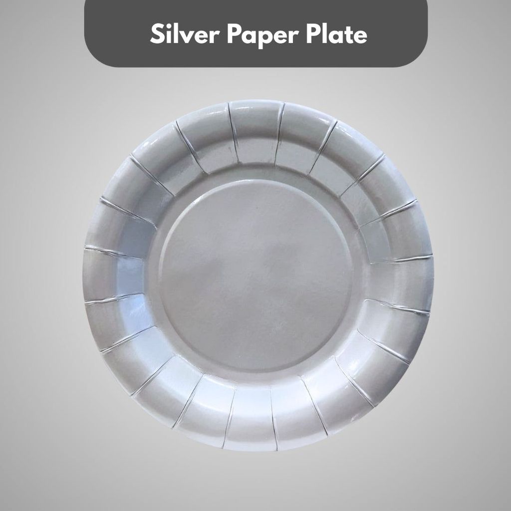 Silver Party Cake/Starter Plates - 7 inches - 10PC - Party and Festive Needs | Buy online on ZillyBuy