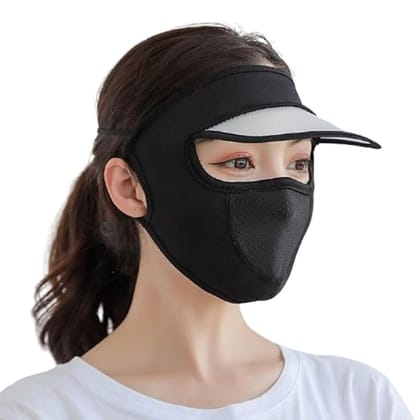 Women’s UV Protection Cap Mask for Summer | Foldable Sun Protection Hat with Face Cover Scarf | Outdoor Cycling, Travel & Sports Protective Mask Cap (Multicolour)
