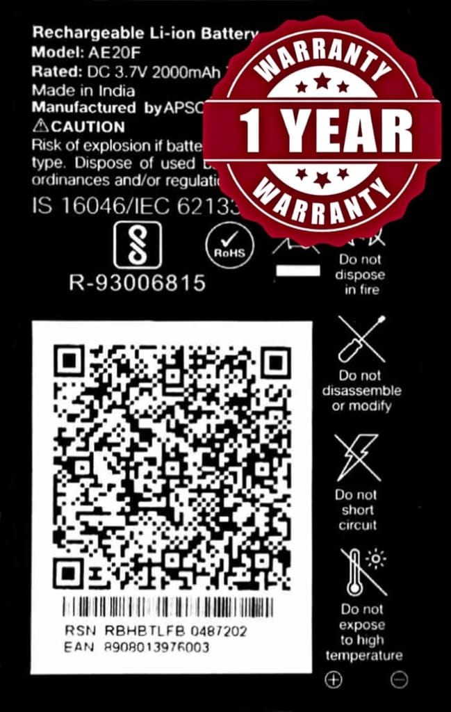 Exelent Original RBTSN37V06 Battery for Jio Keypad Mobile 3.7V 7.4Wh (2000mAh) with Warranty