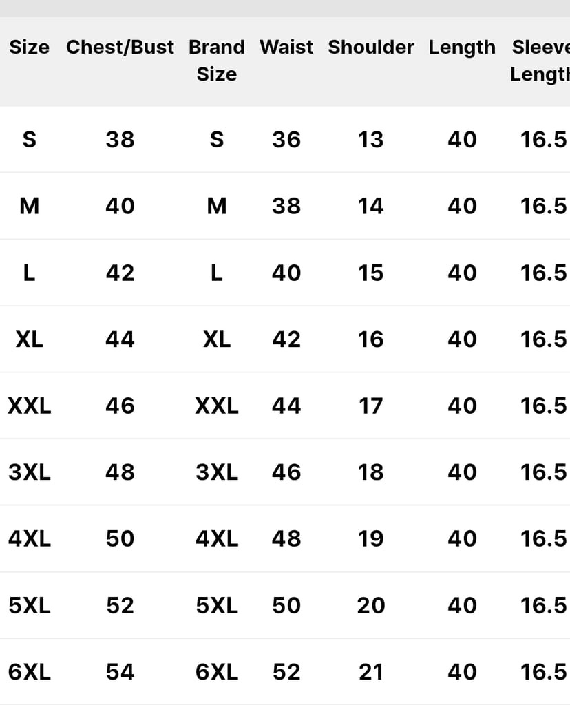Size Guide