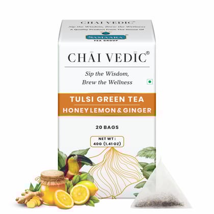Chai Vedic Tea | Tulsi Green Tea | Honey Lemon Ginger | Tulsi Tea | Green Tea | Tea Bags | Tea Powder