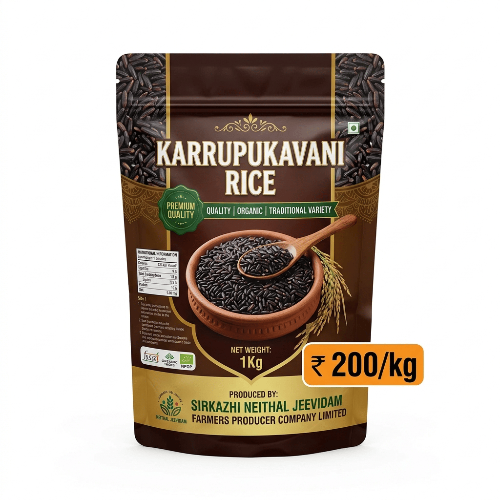 KARRUPUKAVANI Organic Traditional Black Rice - 1kg