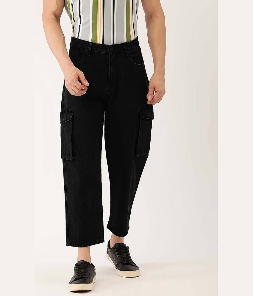 Bene Kleed Men Pure Cotton Loose Crop Cargo Jeans