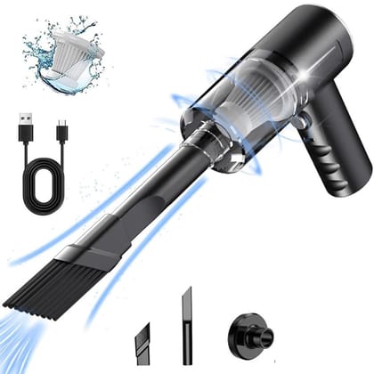 Portable High Power 2 in 1 Car Vacuum Cleaner | USB Rechargeable Wireless Handheld Car Vacuum Cleaner and Smooth Design | Built in LED 