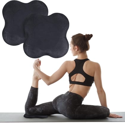 Qawvler Yoga Knee Pad PU Foam Cushion – Lightweight, Sweatproof Support for Floor Exercises & Workouts (1 Pair Set)