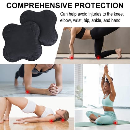 Qawvler Yoga Knee Pad PU Foam Cushion – Lightweight, Sweatproof Support for Floor Exercises & Workouts (1 Pair Set)