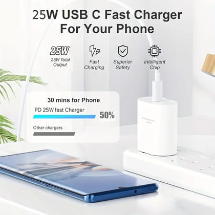 Super Fast Charging Wall Charger with USB-C Cable