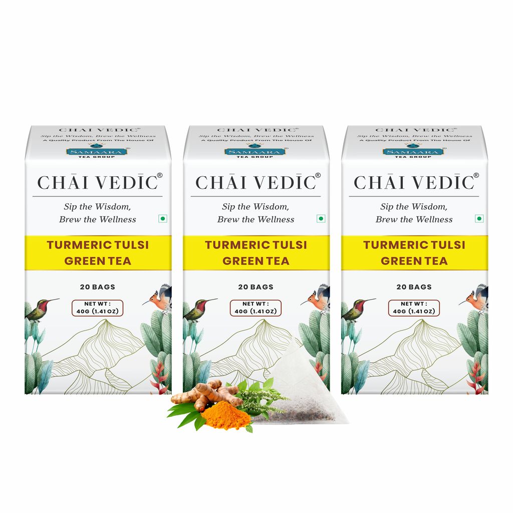 Chai Vedic Tea | Turmeric Tulsi Green Tea | Tea Bags | Tea Powder