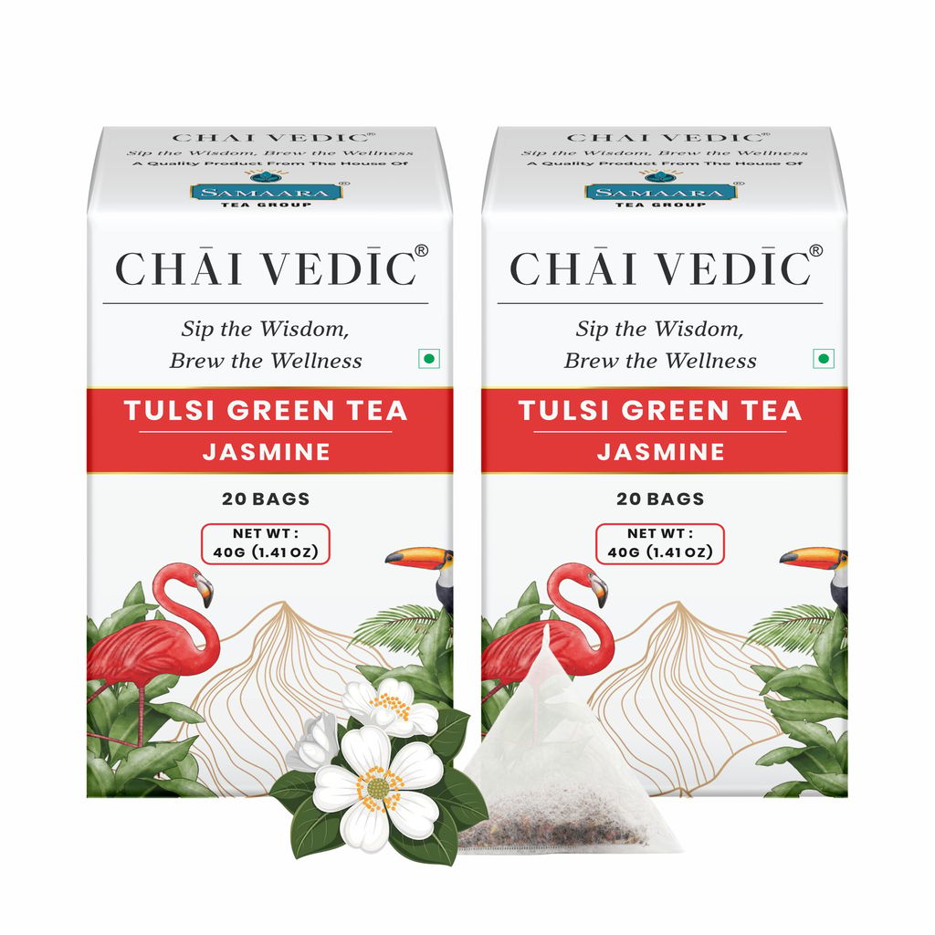 Chai Vedic Tea | Tulsi Green Tea Jasmine | Tulsi Tea | Green Tea | Tea Bags | Tea Powder