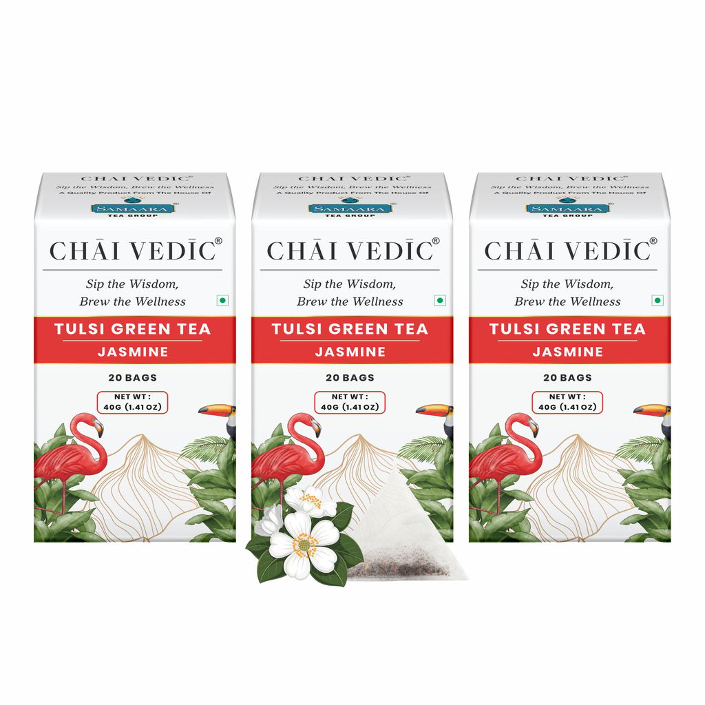 Chai Vedic Tea | Tulsi Green Tea Jasmine | Tulsi Tea | Green Tea | Tea Bags | Tea Powder