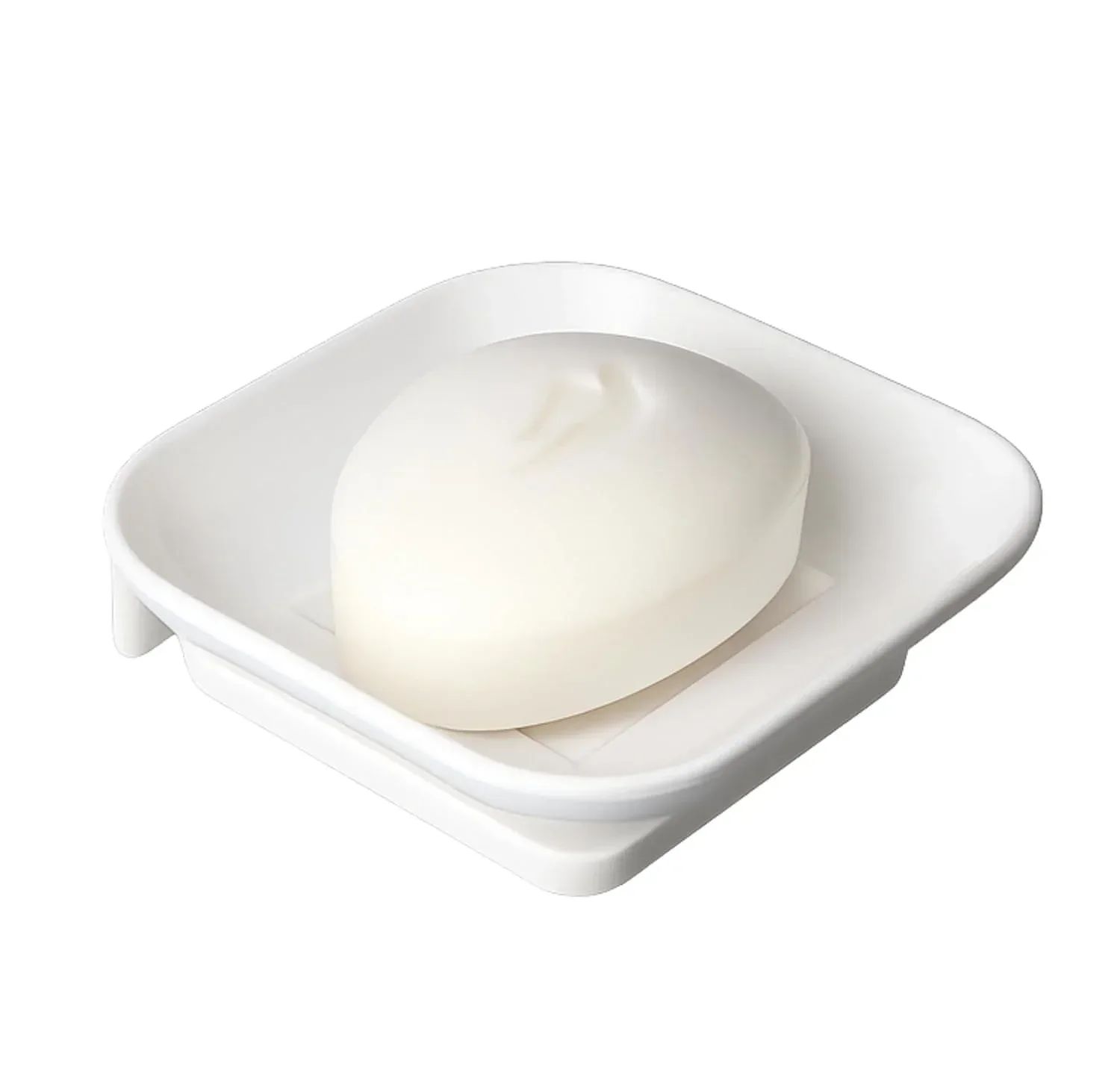 White Soap Dish Unbreakable ABS Square Ceramic Finish (RW-111)