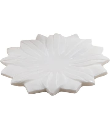 KRAFT CLOUDS 1 Pcs Earthenware White Half Plate