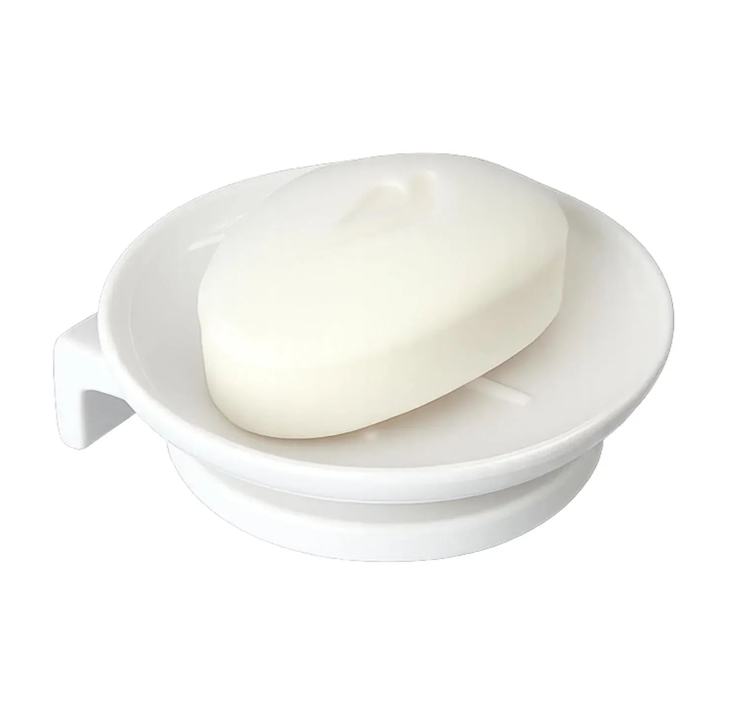 White Soap Dish Unbreakable Abs Round Ceramic Finish (RW-121)