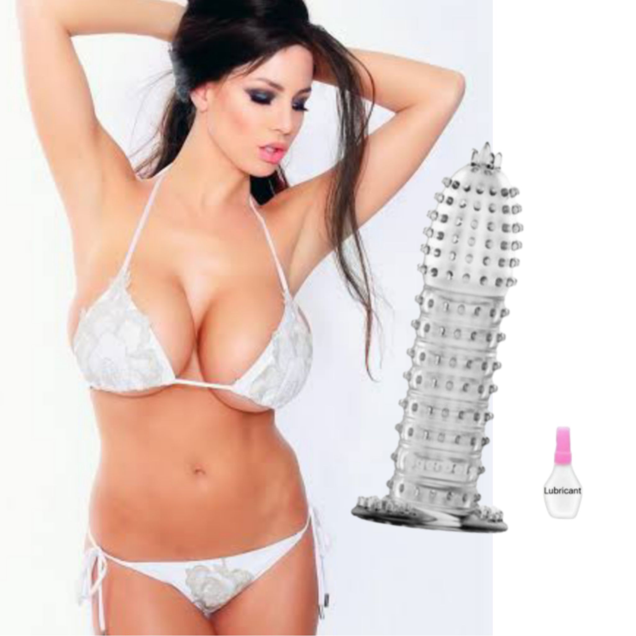 Crystal Dotted Condom Reusable Silicone Flexible Condom Enhanced Pleasure Condom Multicolor (Pack of 1)