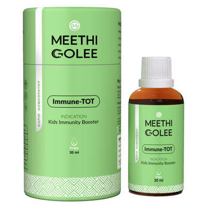 Meethi Golee Immune-TOT Drops for Kids Immunity Support (30ml) | Advanced Homeopathy 2.0 Immune Response Balance Formula for Strength, Resistance & Seasonal Wellness | Fast Absorbing Oral Drops for Children