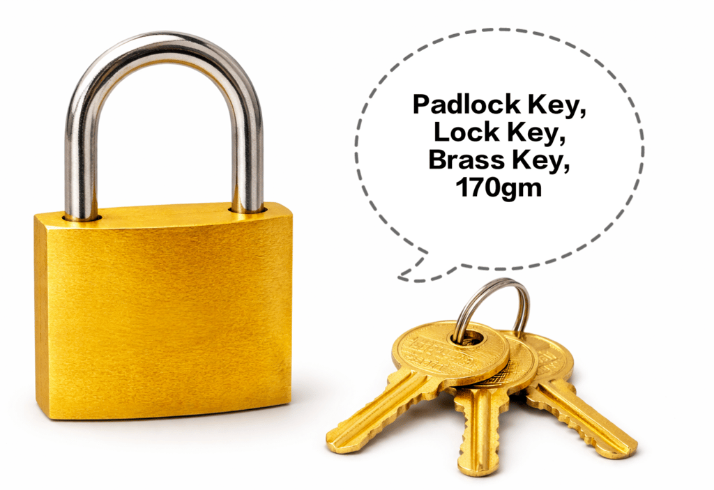 Padlock Key, Lock Key, Brass Key, Door Lock Key, Chabi Key 170gm - Hardware, Tools and Home Safety | Buy online on ZillyBuy