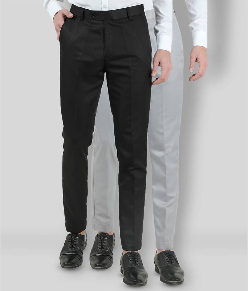 VEI SASTRE - Multicolor Cotton Blend Slim Fit Men's Chinos (Pack of 2)