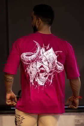 HOUSE OF WILD "PREMIUM VINTAGE" OVERSIZED T-SHIRT (NEW MAGENTA PINK)-S