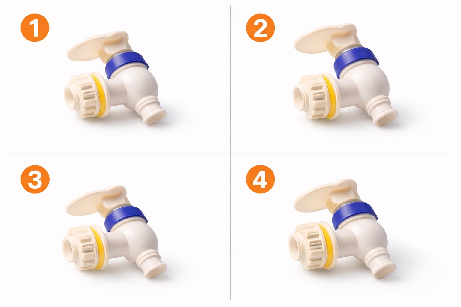 Plastic Water Tap, Water Can Tap, Drum Tap, Container Tap, Plastic Faucet 20gm 4pieces