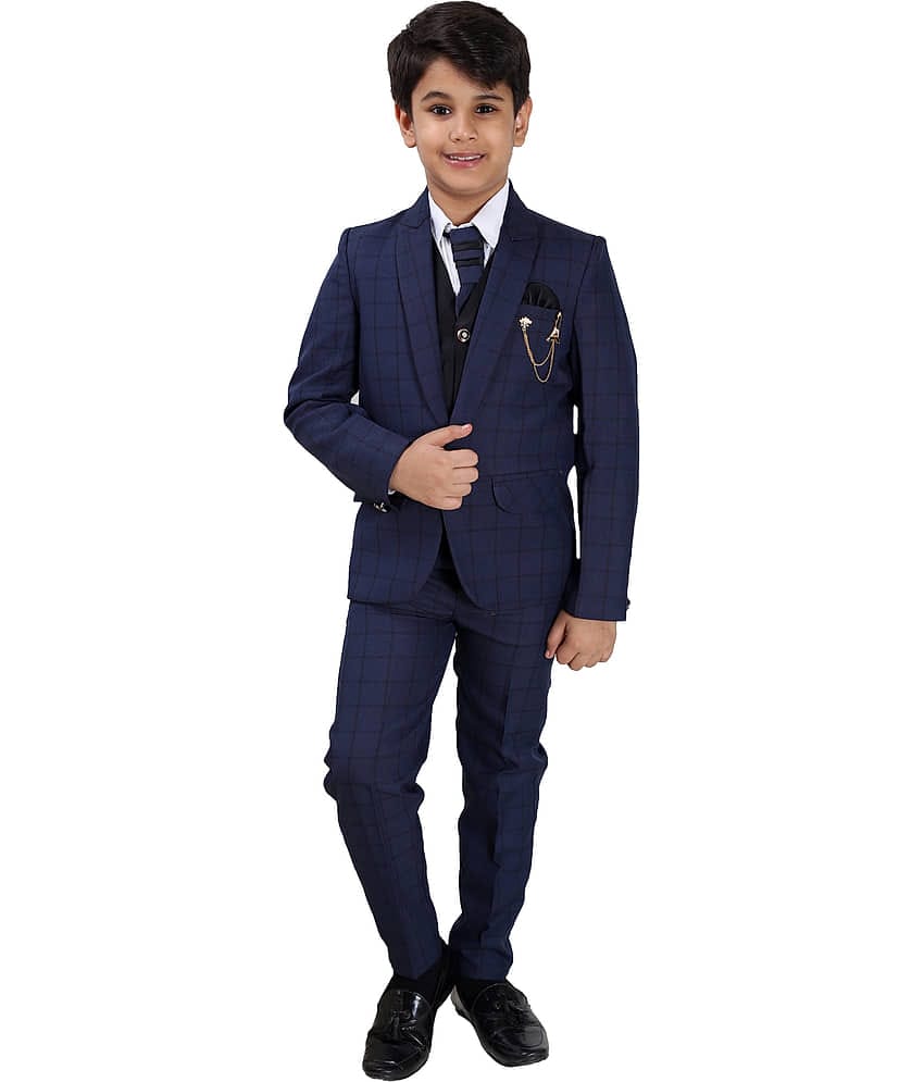 Fourfolds Boys Polyester Blazer ( Pack of 1 , Maroon )