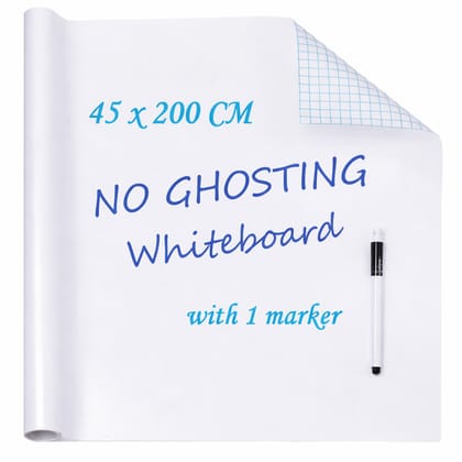 ALTYRITE Whiteboard Sticker Roll 45 x 200 cm with 12 Magnetic Dry Erase Markers | Self Adhesive White Wall Board, Reusable Writing Surface | No Ghosting for Kids, Planner, Kitchen & Office