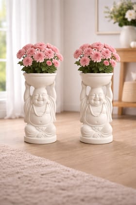 Decorative Buddha Statue Flower Planter (Set of 2) Decorative Buddha Statue Flower Planter (Set of 2)
