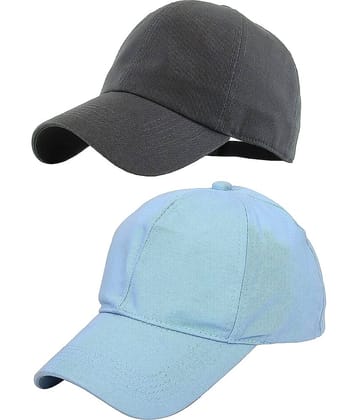 Zacharias - 100% Cotton Gray Men's Cap ( Pack of 2 )