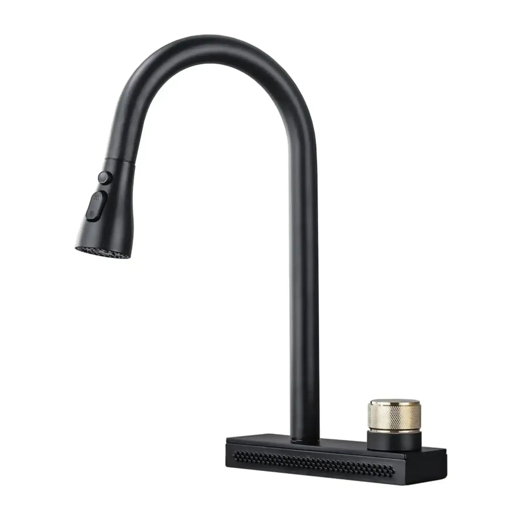 Rainfall Pull Out Four-Flow 360° Hot & Cold Stainless Steel Kitchen Mixer Faucet Black