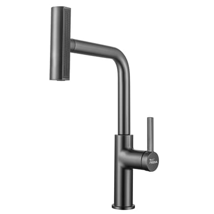 Rainfall Pull Out Triple-Flow 360° Hot & Cold Stainless Steel Kitchen Mixer Faucet Black