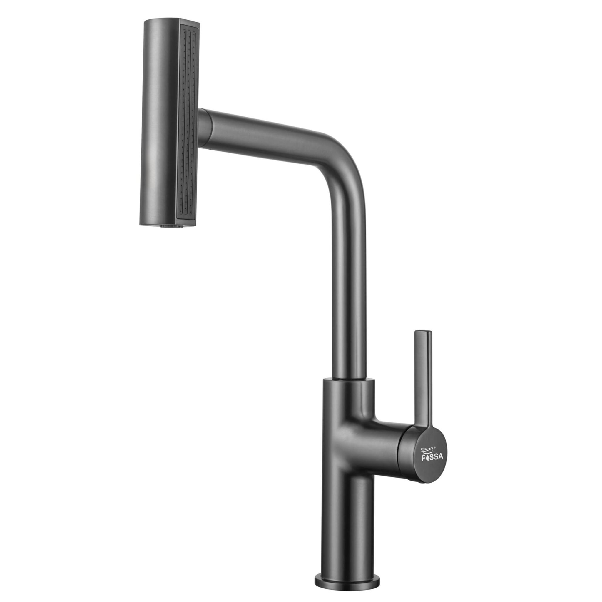 Rainfall Pull Out Triple-Flow 360° Hot & Cold Stainless Steel Kitchen Mixer Faucet Black
