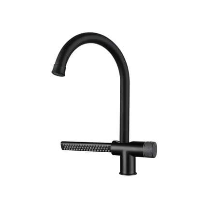 Waterfall Dual-Flow 360° Hot & Cold Stainless Steel Kitchen Mixer Faucet Black