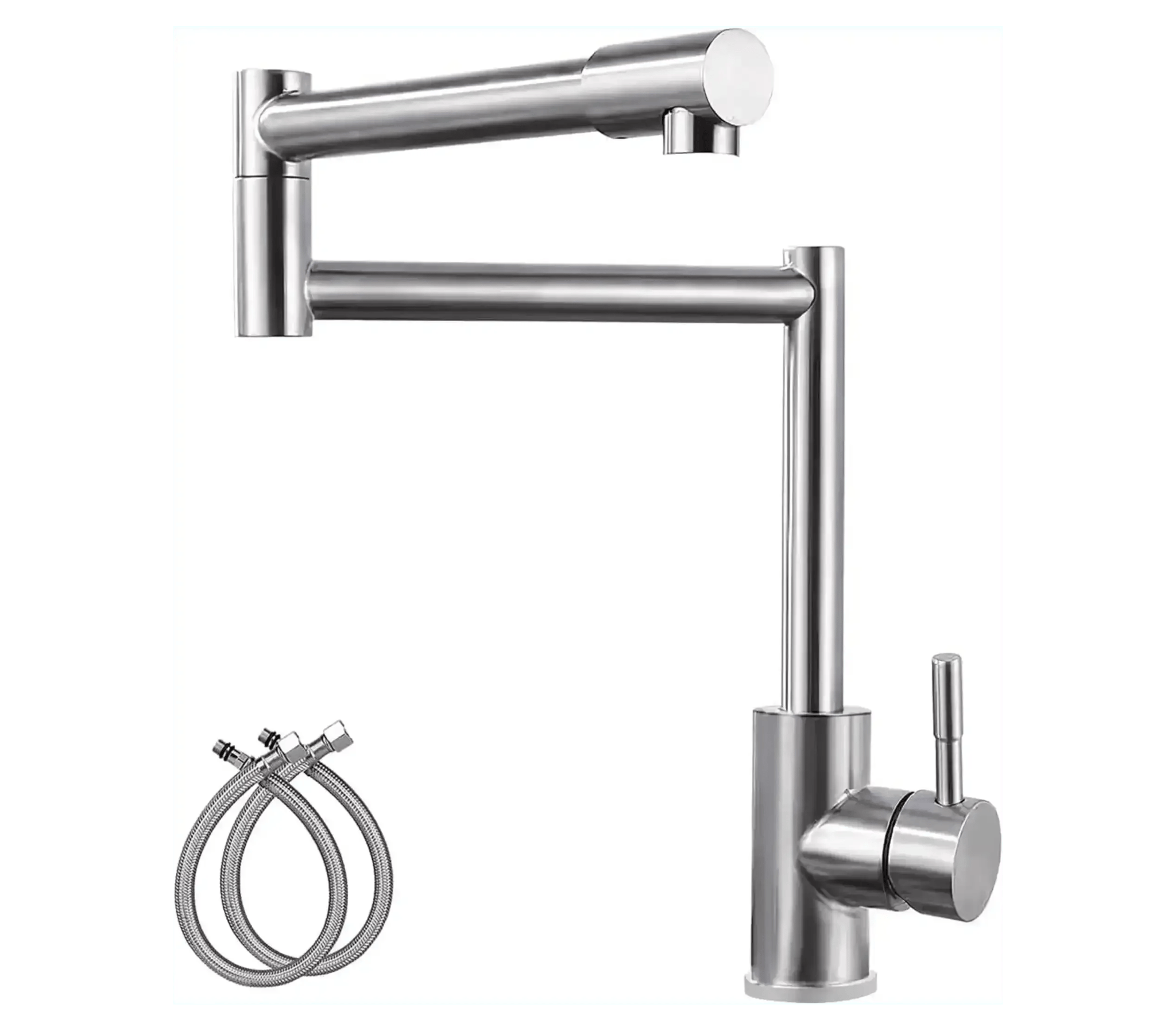 Zig Zag Single-Flow 360° Hot & Cold SUS 304 Stainless Steel Kitchen Mixer Faucet Silver