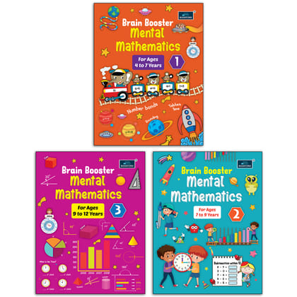  Brain Booster Mental Mathematics for Kids (Set of 3) - Boost Mental Math Skills, Logic, Focus, and Problem-Solving Skills for Kids
