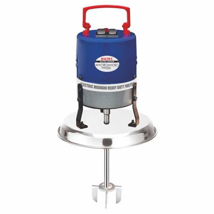 BALTRA Electric Madhani Machine for Churning | Two Way Rotating Curd Percolator | 125 W Hand Blender | Perfect for Lassi, Butter & Buttermilk | Durable & Easy to Clean (Blue, Madhani (SS Plate))