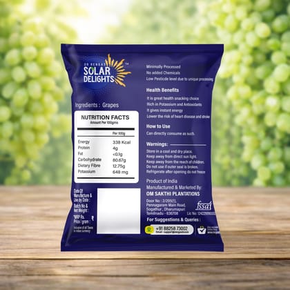 DR. RENGA'S SOLAR DELIGHTS Brown Raisins Seedless | Solar Dried Grapes Without Sugar | Thomson Seedless Grapes Dry | Natural Dry Fruit | 200g 